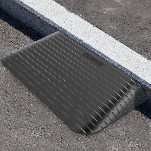 VEVOR Rubber Threshold Ramp, 3" Rise Threshold Ramp Doorway, Recycled Rubber Power Threshold Ramp Rated 2200 Lbs Load Capacity, Non-Slip Surface Rubber Solid Threshold Ramp for Wheelchair and Scooter