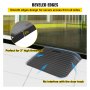 VEVOR Rubber Threshold Ramp, 3" Rise Threshold Ramp Doorway, Recycled Rubber Power Threshold Ramp Rated 2200 Lbs Load Capacity, Non-Slip Surface Rubber Solid Threshold Ramp for Wheelchair and Scooter