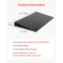 VEVOR Rubber Threshold Ramp, 4\" Rise Threshold Ramp Doorway, 3 Channels Cord Cover Rubber Solid Threshold Ramp, Rubber Angled Entry Rated 2200 Lbs Load Capacity for Wheelchair and Scooter