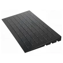 VEVOR Rubber Threshold Ramp, 4\" Rise Threshold Ramp Doorway, 3 Channels Cord Cover Rubber Solid Threshold Ramp, Rubber Angled Entry Rated 2200 Lbs Load Capacity for Wheelchair and Scooter