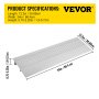 VEVOR transitions modular entry ramp with specs: 34in wide, 12.2in long, 0.75-2.25in high.