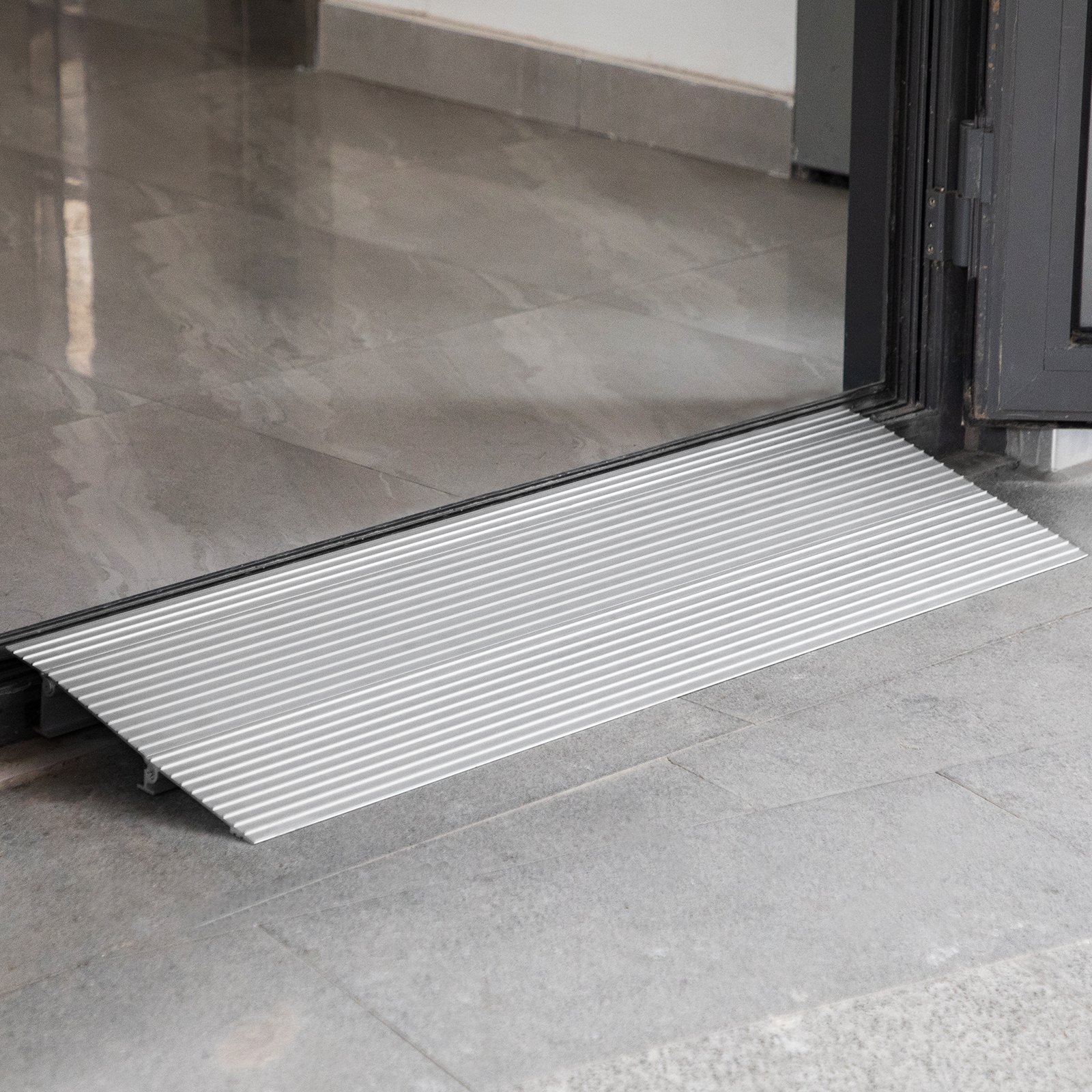 VEVOR Transitions Modular Entry Ramp, 2" Rise Door Threshold Ramp, Aluminum Threshold Ramp for Doorways Rated 800lbs Load Capacity, Adjustable Threshold Ramp for Wheelchair, Scooter, and Power Chair