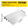 VEVOR Transitions Modular Entry Ramp, 4" Rise Door Threshold Ramp, Aluminum Threshold Ramp for Doorways Rated 800lbs Load Capacity, Adjustable Threshold Ramp for Wheelchair, Scooter, and Power Chair