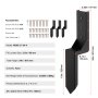 VEVOR fence post anchor kit with screws, sleeve, and dimensions: 24 x 3.82 x 6.1 inches. fits 3.5in lumber.