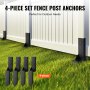 VEVOR Fence Post Anchor Repair Kit, 4 Pack Inner Diameter 8.9x8.9 cm Heavy Duty Steel Fence Post Support Stakes, Anchor Ground Spike for Repair Tilted, Broken Wood Fence Post, Enveloping