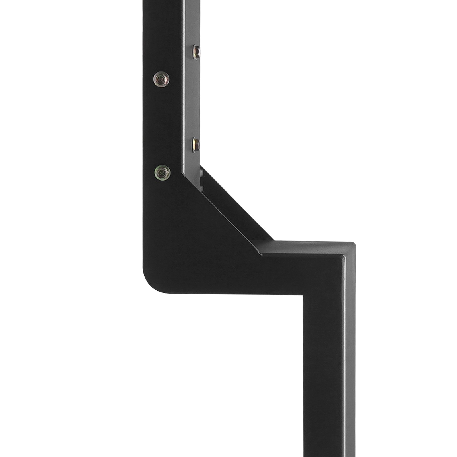black steel VEVOR fence post anchor kit, featuring a compact, l-shaped design with secure mounting points.