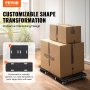 VEVOR Furniture Dolly, 500 lbs Capacity Each Count, Furniture Mover with Wheels, Portable Moving Rollers 4 Wheels Heavy Duty, Small Flat Dolly Cart with Interlocking for Heavy Furniture, 2 Pack, Black