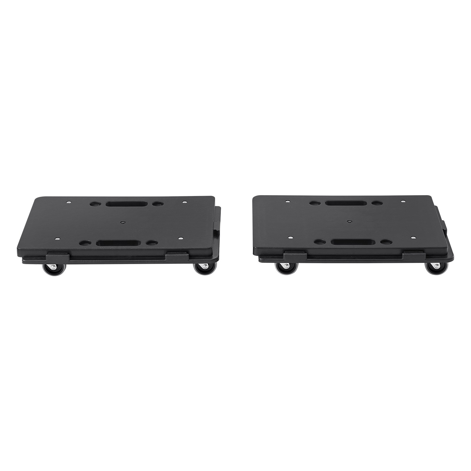 two black VEVOR furniture dollies with four swivel casters each on a white background.