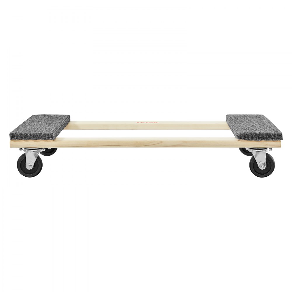 VEVOR Furniture Dolly, 1000 lbs Load Capacity, 18" x 30", 4 x 3" PP Swivel Casters, Heavy Duty Hardwood Furniture Moving Dolly, Mover's Dolly, Moving Cart with Wheels for Heavy Furniture Home Cleaning