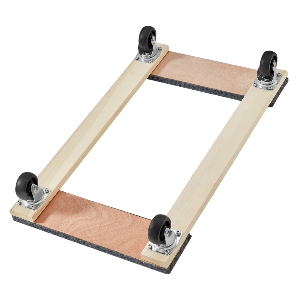 VEVOR Furniture Dolly, 1000 lbs Load Capacity, 18" x 30", 4 x 3" PP Swivel Casters, Heavy Duty Hardwood Furniture Moving Dolly, Mover's Dolly, Moving Cart with Wheels for Heavy Furniture Home Cleaning