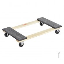 VEVOR Furniture Dolly, 1000 lbs Load Capacity, 18" x 30", 4 x 3" PP Swivel Casters, Heavy Duty Hardwood Furniture Moving Dolly, Mover's Dolly, Moving Cart with Wheels for Heavy Furniture Home Cleaning