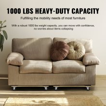 VEVOR Furniture Dolly, 1000 libras cada capacidad de carga, 2 paquetes, 18" x 30", ruedas giratorias de PP de 8 x 3", plataforma móvil para muebles de madera dura resistente, plataforma rodante para mudanzas, carro móvil con ruedas para muebles pesados
