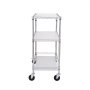 VEVOR Kitchen Utility Cart, 3 Tiers, Wire Rolling Cart with 661LBS Capacity, Steel Service Cart on Wheels, Metal Storage Trolley with 80mm Basket Curved Handle PP Liner 6 Hooks, for Indoor and Outdoor