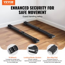 VEVOR Furniture Dolly Mobile Roller Extendable Appliance Rollers 660 lbs Load