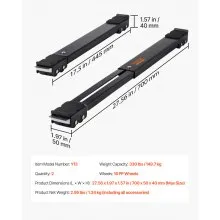 VEVOR Furniture Dolly Mobile Roller Extendable Appliance Rollers 660 lbs Load