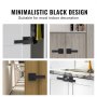 VEVOR Dummy Door Lever, 1 PC Non-Turning Single Side Push/Pull Handle, Contemporary Square Door Lever Set, Reversible for Right and Left Sided Doors,For Pantry, Closet, and French Doors, Matte Black