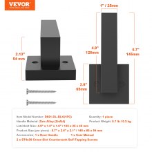 VEVOR Dummy Door Lever 1 PC Non-Turning Single Side Push/Pull Door Handle Black