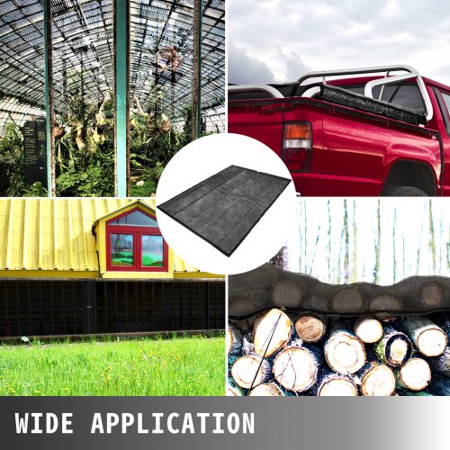 VEVOR Dump Truck Mesh Tarp 8'X14', Black Mesh Tarp with Grommets, Heavy Duty Mesh Tarp 6'' Pocket Opening Shade, PVC Coated Trailer Tarp, for Truck Bed Cover