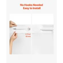 VEVOR No Hook Shower Curtain with Snap-in Liner 74 x71 in for Bathroom Showers