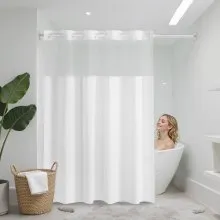 VEVOR No Hook Shower Curtain with Snap-in Liner 74 x71 in for Bathroom Showers
