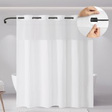 VEVOR No Hook Shower Curtain with Snap-in Liner 74 x71 in for Bathroom Showers