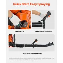 VEVOR Backpack Fogger Sprayer, 63CC 3HP Engine, Gas Powered Fogger Sprayer with 4 Gallon Tank, Powder and Liquid Mister Duster System for Effective Fleas Ticks Critters Control, Gardening & Farming
