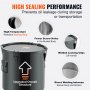 VEVOR Fryer Grease Bucket, 8 Gal Oil Disposal Caddy Stainless Steel Fryer Oil Bucket Rust-Proof Coating, Oil Transport Container with Lid, Lock Clips, Filter Bag for Hot Cooking Oil Filtering, Black