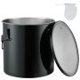 VEVOR Fryer Grease Bucket, 8 Gal Oil Disposal Caddy Stainless Steel Fryer Oil Bucket Rust-Proof Coating, Oil Transport Container with Lid, Lock Clips, Filter Bag for Hot Cooking Oil Filtering, Black