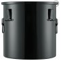 black VEVOR fryer grease bucket with lid and handles, sleek design for kitchen grease storage.