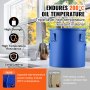 Fritovací kbelík na tuk VEVOR, 10galový kbelík na olej do fritézy Caddy z uhlíkové oceli s nerezovým povlakem, přepravní nádoba na olej s víkem, uzavírací spony, filtrační sáček pro filtrování horkého oleje na vaření, modrá