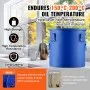 VEVOR Fryer Grease Bucket, 10 Gal Oil Disposal Caddy Carbon Steel Fryer Oil Bucket with Rust-Proof Coating, Oil Transport Container with Lid, Lock Clips, Filter Bag for Hot Cooking Oil Filtering, Blue