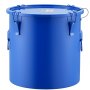 Fritovací kbelík na tuk VEVOR, 8 gal na likvidaci oleje Fritovací kbelík z uhlíkové oceli Caddy s nerezovým povlakem, přepravní nádoba na olej s víkem, uzavírací spony, filtrační sáček pro filtrování horkého oleje na vaření, modrá