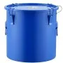 VEVOR Fryer Grease Bucket, 30L Oil Disposal Caddy Carbon Steel Fryer Oil Bucket with Rust-Proof Coating, Oil Transport Container with Lid, Lock Clips, Filter Bag for Hot Cooking Oil Filtering, Blue