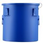blue VEVOR fryer grease bucket with secure handles and latches for safe grease storage.