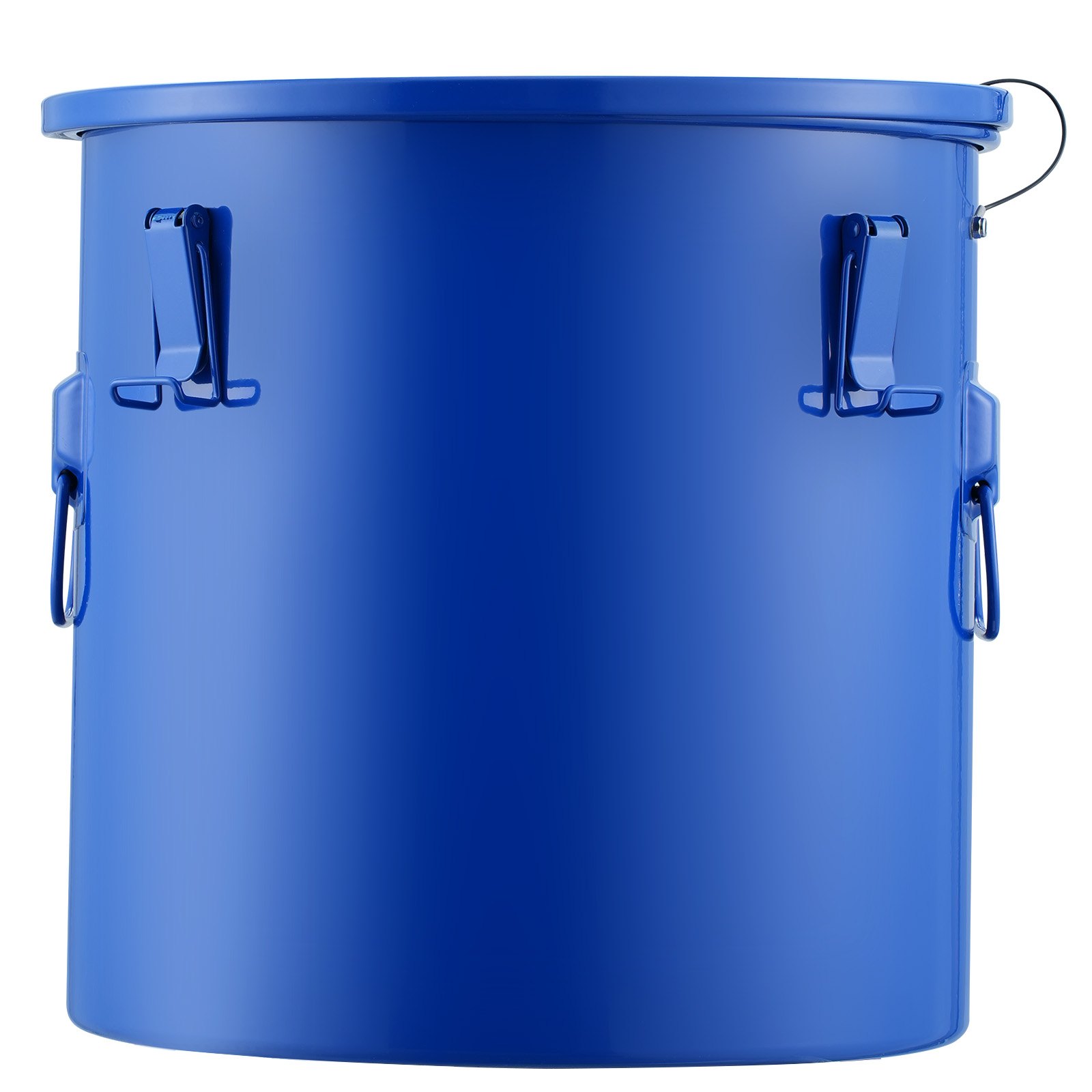 blue VEVOR fryer grease bucket with secure handles and latches for safe grease storage.