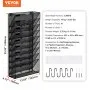VEVOR File Wall Rack, One-Piece 10 Pockets Mesh Wall File Holder, Wall Mounted Magazine Mail Paper & Document Storage Folder, Metal Wall File Organizer with Nametag Label, for Office Home & School