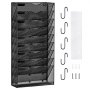 VEVOR - Estante de pared para archivos, soporte de malla para archivos de pared, 1 pieza, 10 bolsillos para oficina o escuela