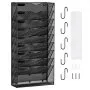 VEVOR File Wall Rack, One-Piece 10 Pockets Mesh Wall File Holder, Wall Mounted Magazine Mail Paper & Document Storage Folder, Metal Wall File Organizer with Nametag Label, for Office Home & School