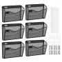 VEVOR File Wall Rack, Six-Piece 1 Pocket Mesh Wall File Holder, Wall Mounted Magazine Mail Paper & Document Storage Folder, Metal Wall File Organizer with Nametag Label, for Office Home & School