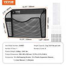 VEVOR Hanging Wall Files Organizer, 6 Pack Single Pocket Mesh Wall File Holder, Metal Wall Folder Organizer with Nametag Label, for Office Home & School