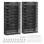 VEVOR File Wall Rack, Two-Piece 10 Pockets Mesh Wall File Holder, Wall Mounted Magazine Mail Paper & Document Storage Folder, Metal Wall File Organizer with Nametag Label, for Office Home & School