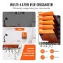 VEVOR File Wall Rack, One-Piece 6 Pockets Mesh Wall File Holder, Wall Mounted Magazine Mail Paper & Document Storage Folder, Metal Wall File Organizer with Nametag Label, for Office Home & School