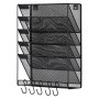 VEVOR File Wall Rack, One-Piece 6 Pockets Mesh Wall File Holder, Wall Mounted Magazine Mail Paper & Document Storage Folder, Metal Wall File Organizer with Nametag Label, for Office Home & School