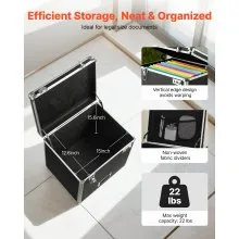 VEVOR Rolling File Storage Box Locking Mobile Business Case with Handle