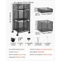 VEVOR Rolling File Cart 3-Tier Mobile Filing Cabinet with Wheels Drawers, for Home Office, Large Storage Capacity, Under Desk Hanging File Folder Organizer, with 45 lbs / 20.5 kg Max Load, Black