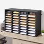 VEVOR Literature Organizer, 36 Compartments Office Mailbox with Detachable Shelves, Wooden Mailbox Sorter with Particle Board, Countertop Office Home Storage Organizer for File, Document, Paper, Black