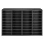 VEVOR Literature Organizer, 36 Compartments Office Mailbox with Detachable Shelves, Wooden Mailbox Sorter with Particle Board, Countertop Office Home Storage Organizer for File, Document, Paper, Black