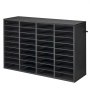 VEVOR Literature Organizer, 36 Compartments Office Mailbox with Detachable Shelves, Wooden Mailbox Sorter with Particle Board, Countertop Office Home Storage Organizer for File, Document, Paper, Black