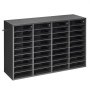 VEVOR Literature Organizer, 36 Compartments Office Mailbox with Detachable Shelves, Wooden Mailbox Sorter with Particle Board, Countertop Office Home Storage Organizer for File, Document, Paper, Black