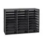 VEVOR Literature Organizer, 27 Compartments Metal Office Mailbox with Detachable Wire Mesh, Mailbox Sorter with Wooden Top, Countertop Office Home Storage Organizer for File, Document, Paper, Black